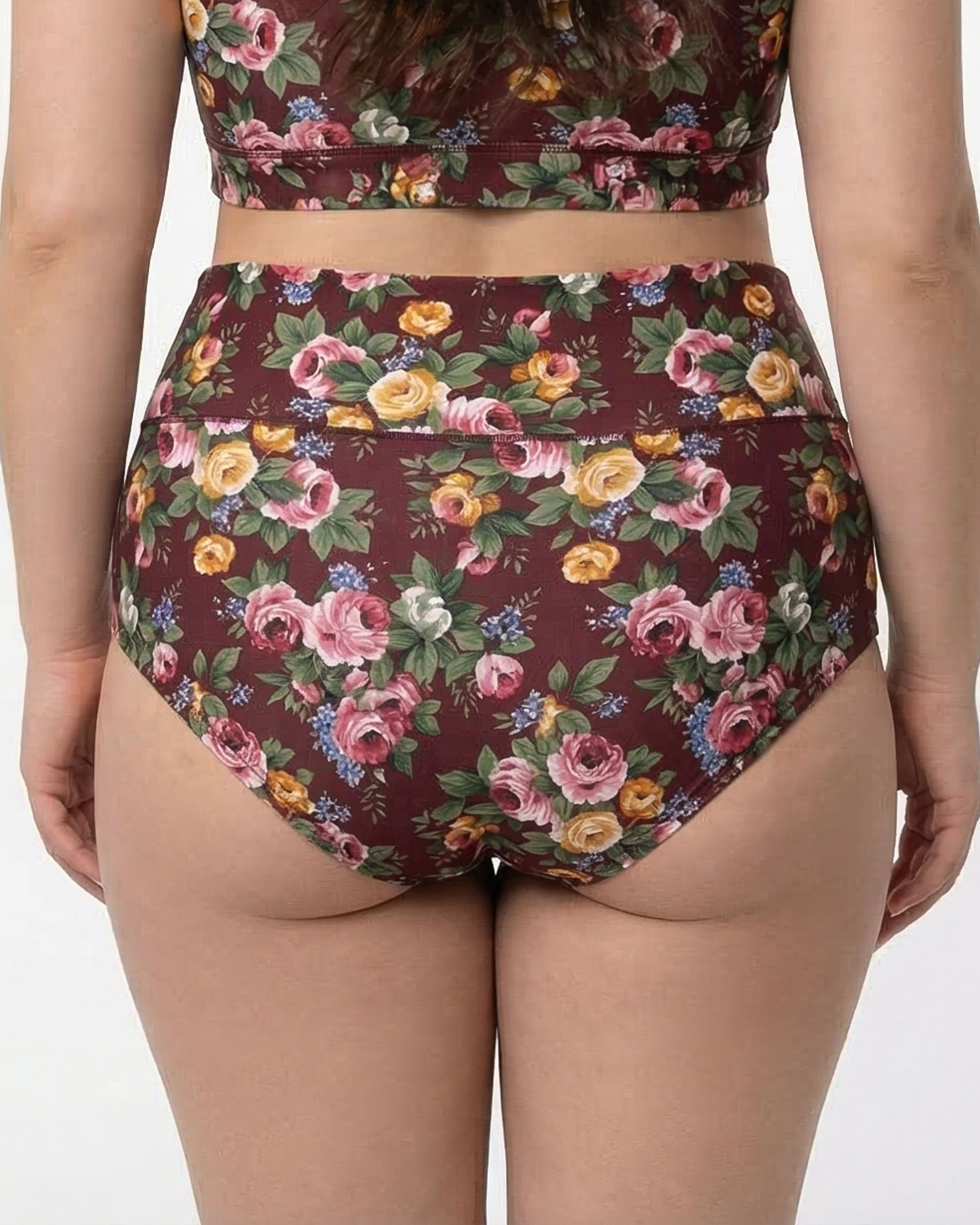 Жіночі труси завищеної посадки мікрофібра Wiwi бордові 4467-4