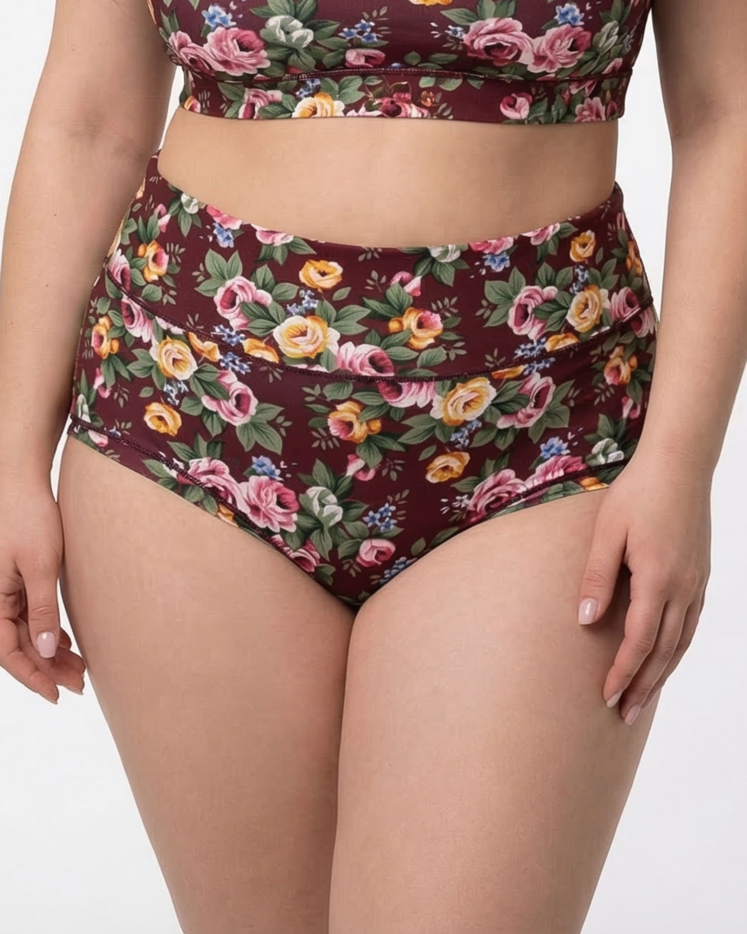 Жіночі труси завищеної посадки мікрофібра Wiwi бордові 4467-4