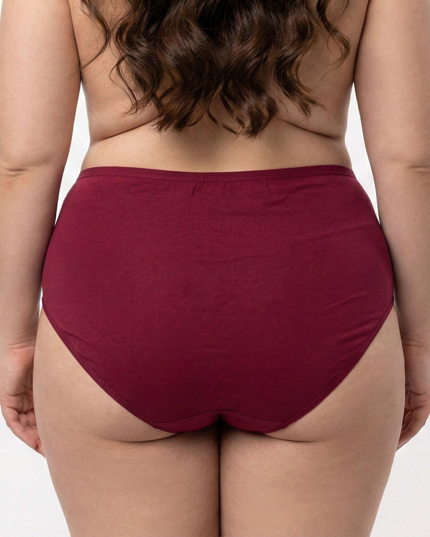Жіночі труси бавовняні високої посадки Wiwi 5193 бордові 4456-2