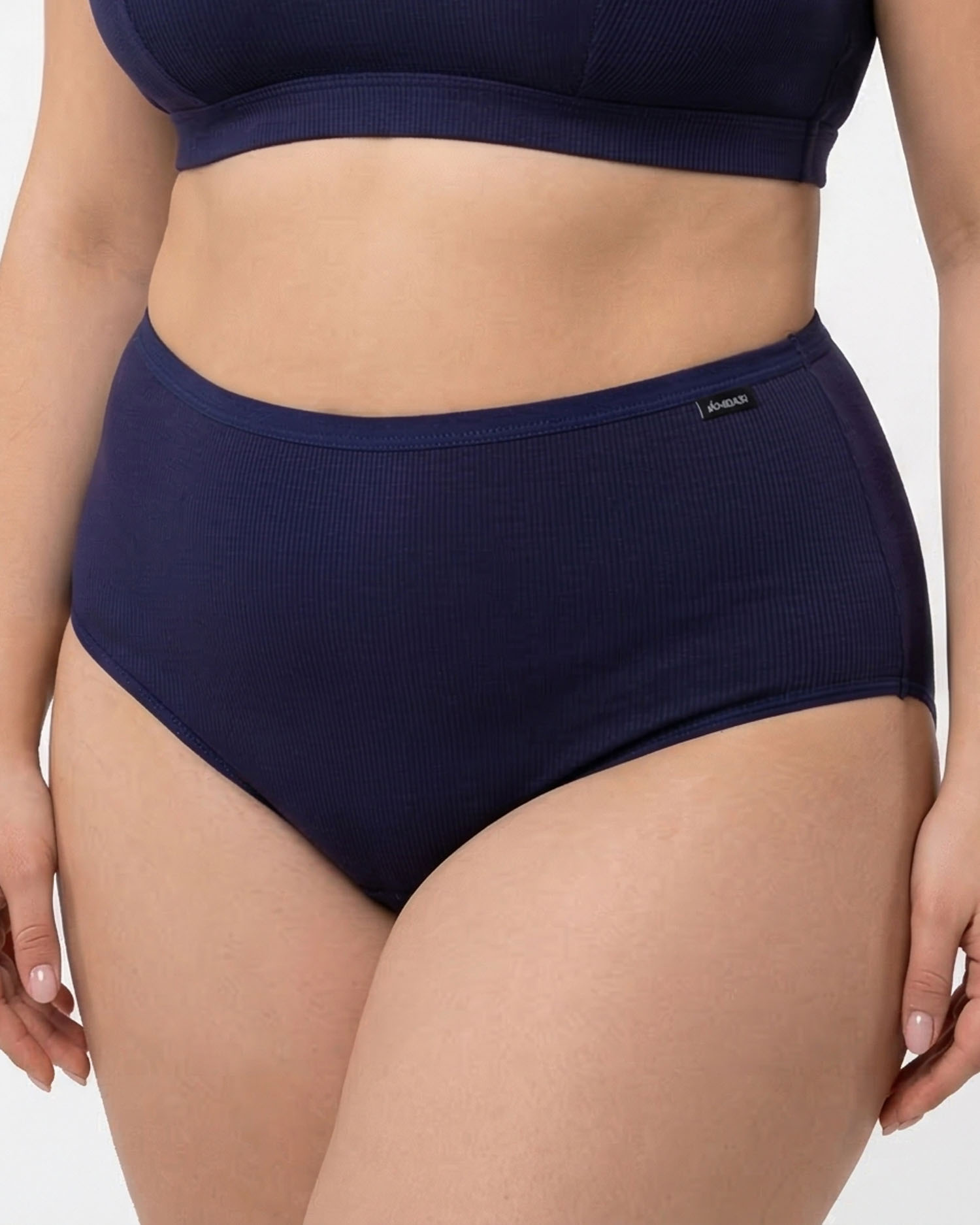 Жіночі труси завищеної посадки трикотаж-рубчик Wiwi 5203 сині 4468-1