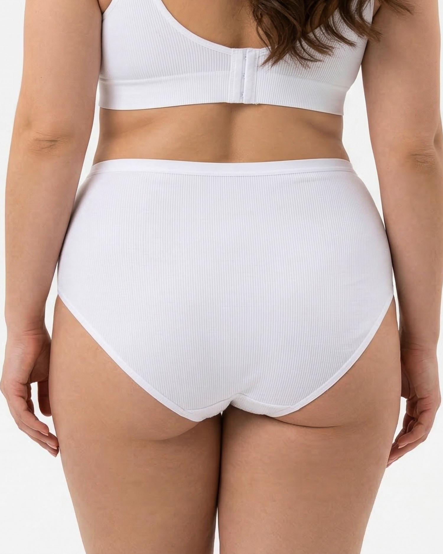 Жіночі труси завищеної посадки трикотаж-рубчик Wiwi 5203 білі 4468-2