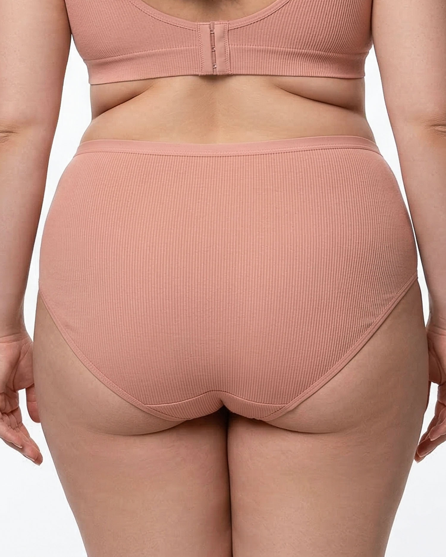 Жіночі труси завищеної посадки трикотаж-рубчик Wiwi 5203 бежеві 4468-3