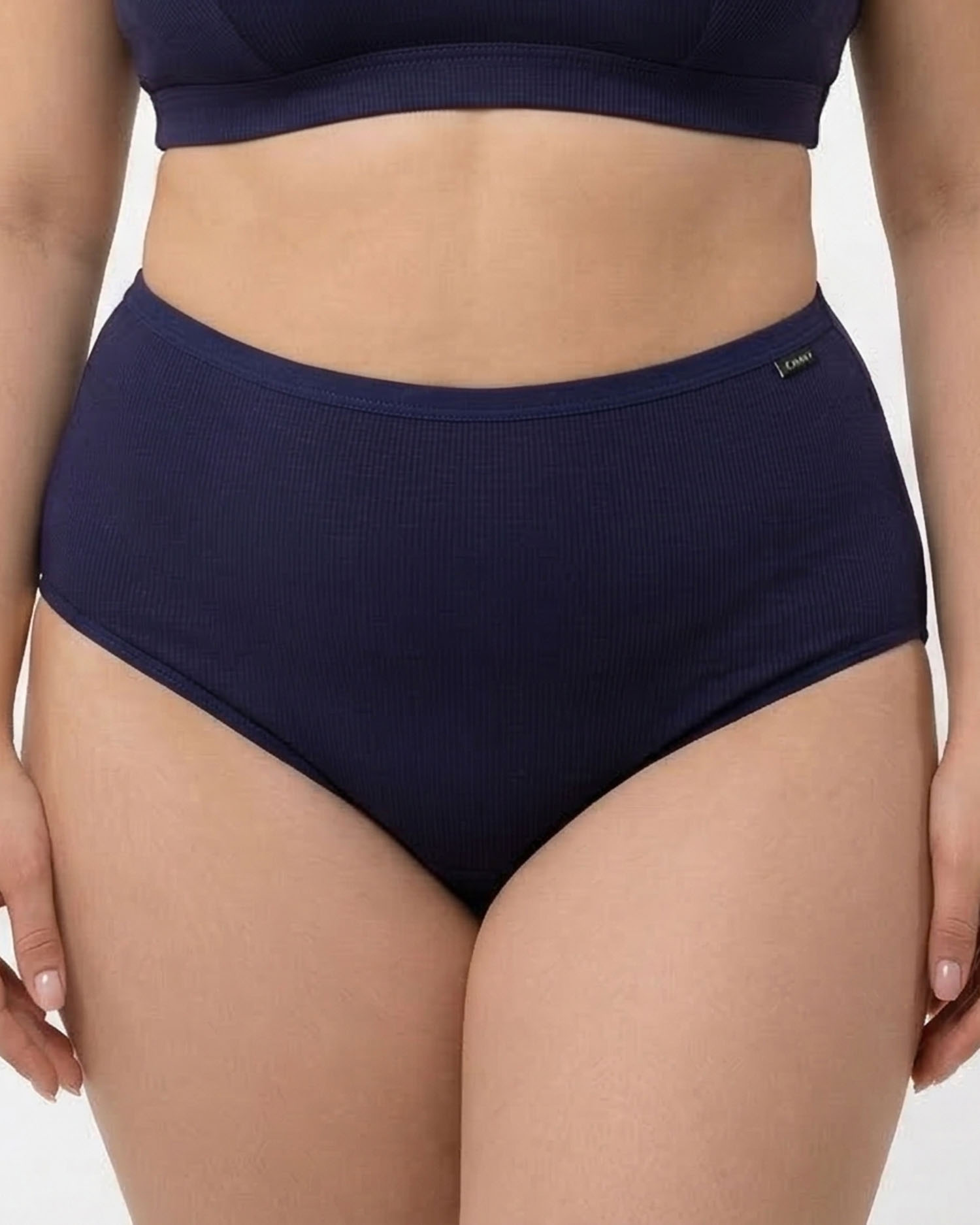 Жіночі труси завищеної посадки трикотаж-рубчик Wiwi 5203 сині 4468-1