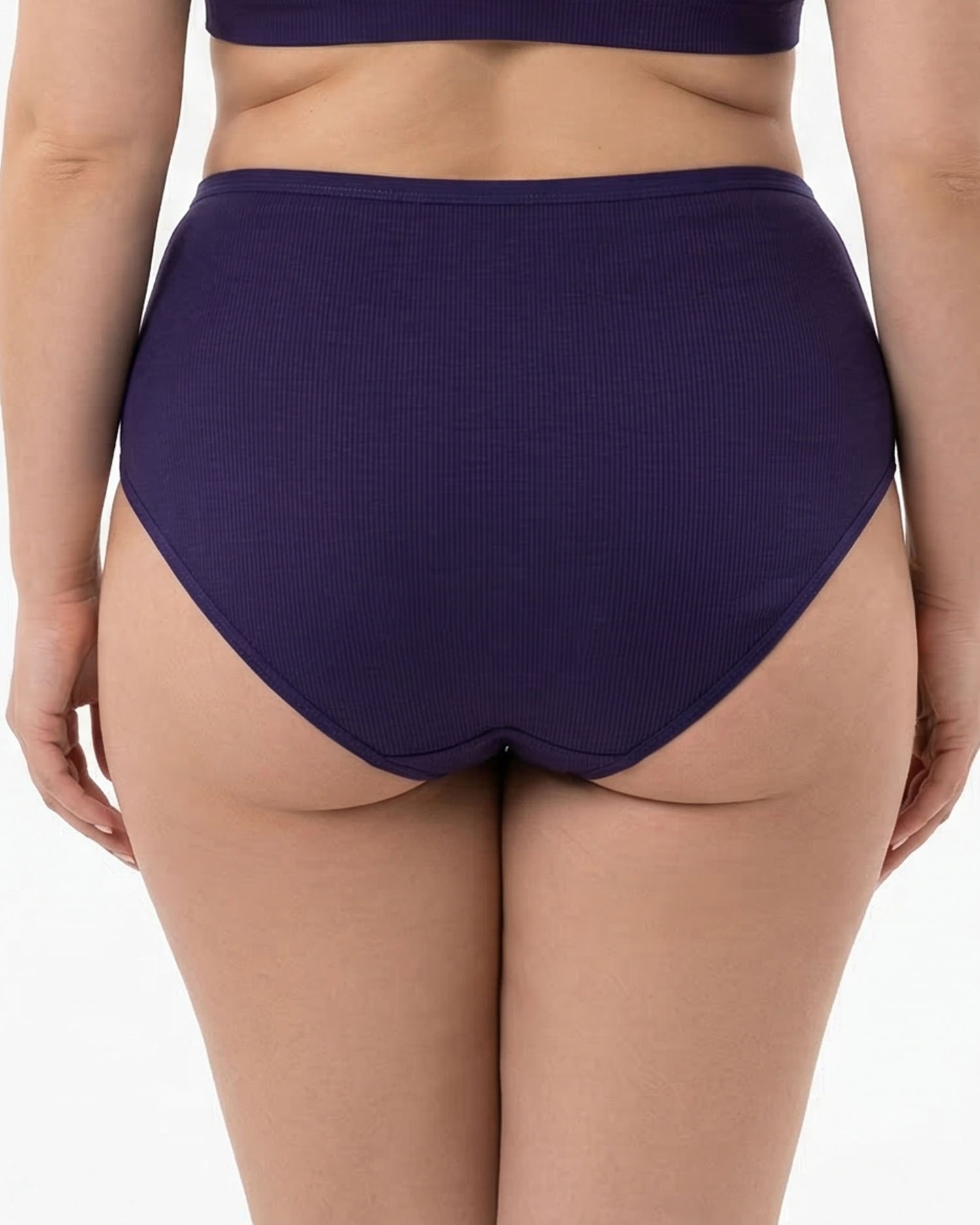 Жіночі труси завищеної посадки трикотаж-рубчик Wiwi 5203 сині 4468-1