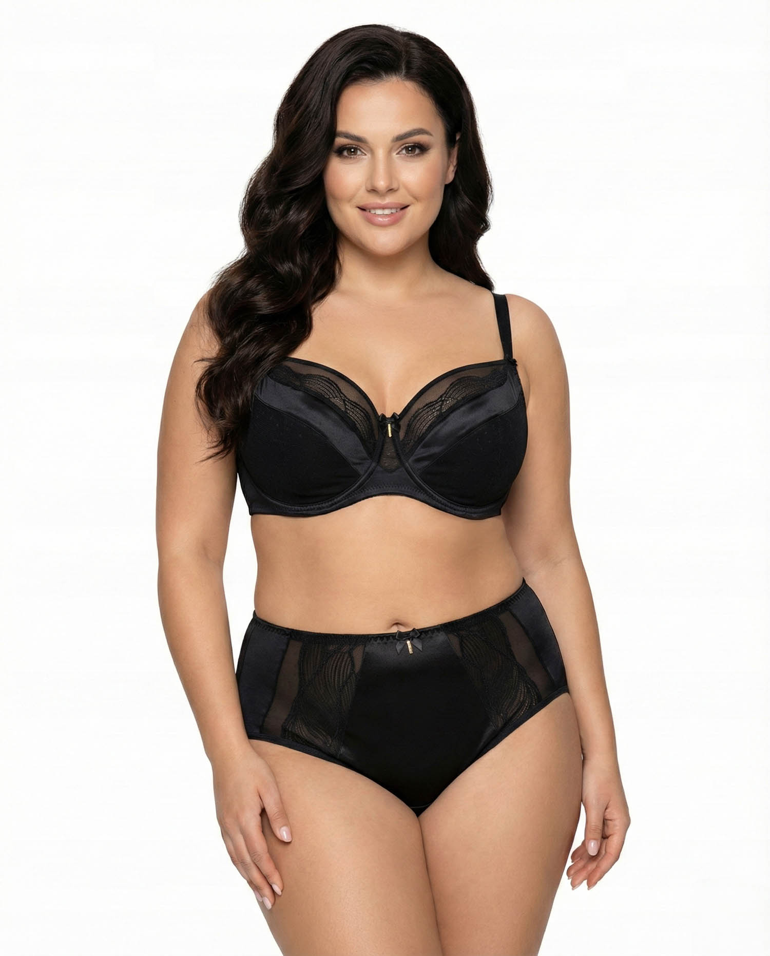 Жіночі труси атлас мікрофібра з вишивкою Wiwi 90012 чорні 4457-4