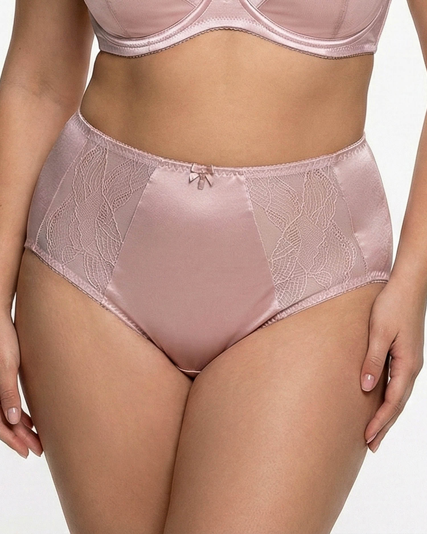 Жіночі труси атлас мікрофібра з вишивкою Wiwi 90012 пудра 4457-1