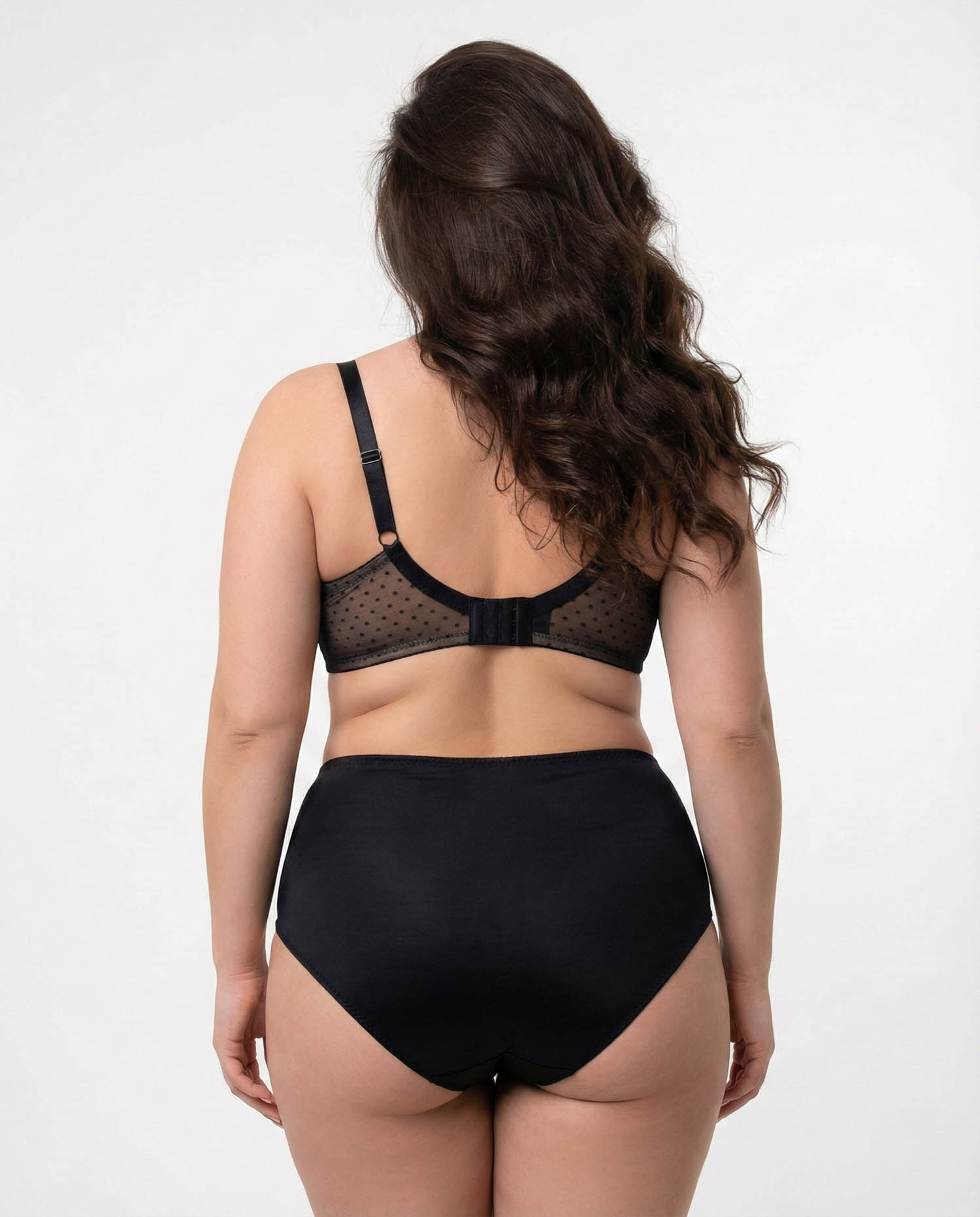 Жіночі труси атлас мікрофібра з вишивкою Wiwi 90012 чорні з бежевим 4457-3