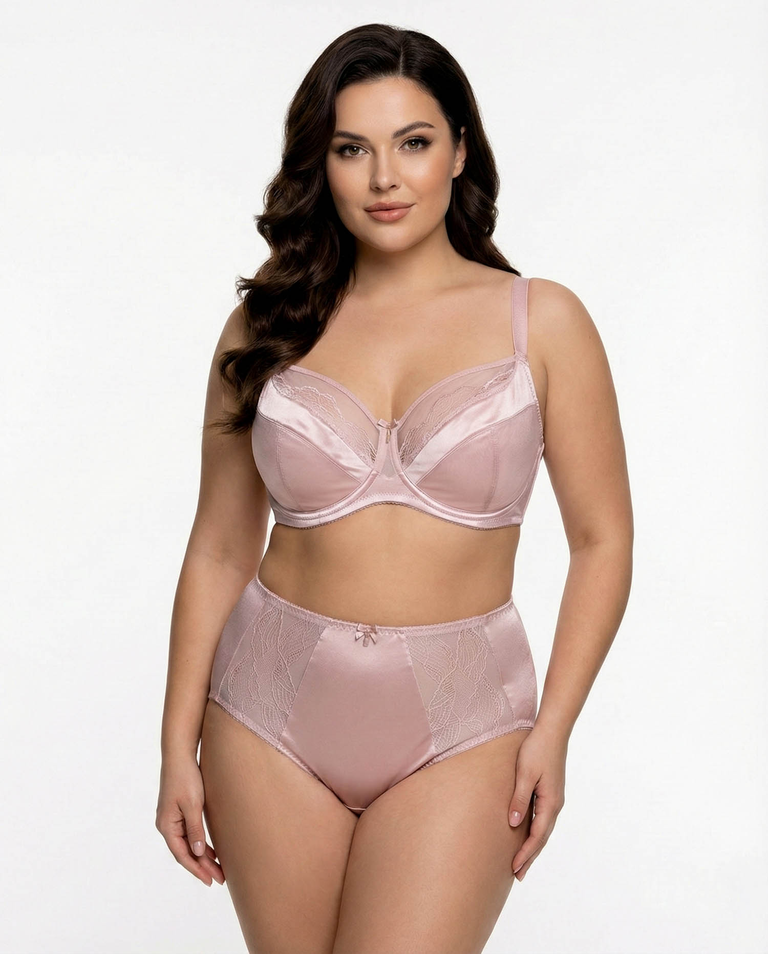 Жіночі труси атлас мікрофібра з вишивкою Wiwi 90012 пудра 4457-1