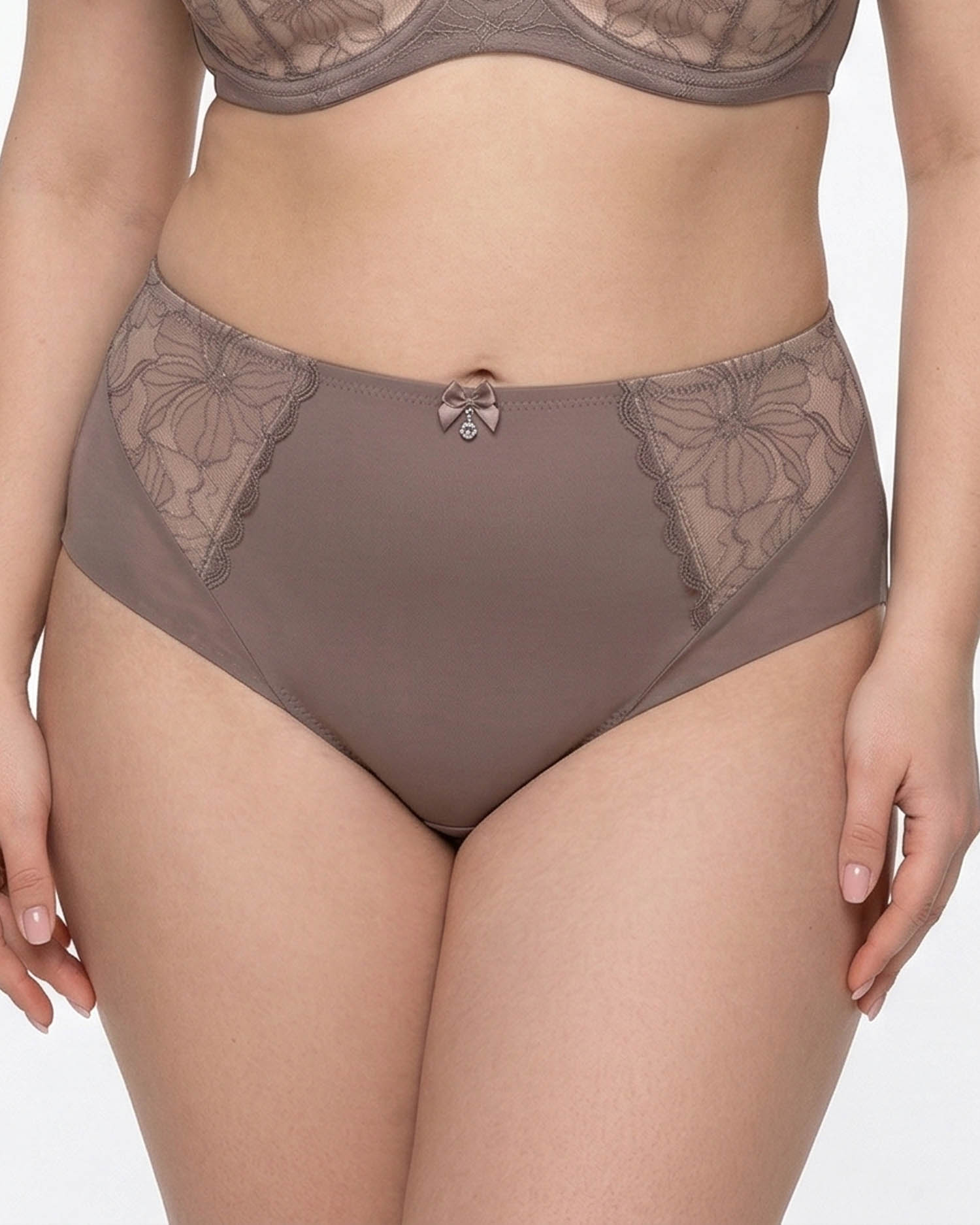 Жіночі труси мікрофібра з вишивкою Wiwi 90013 пудра 4459-1