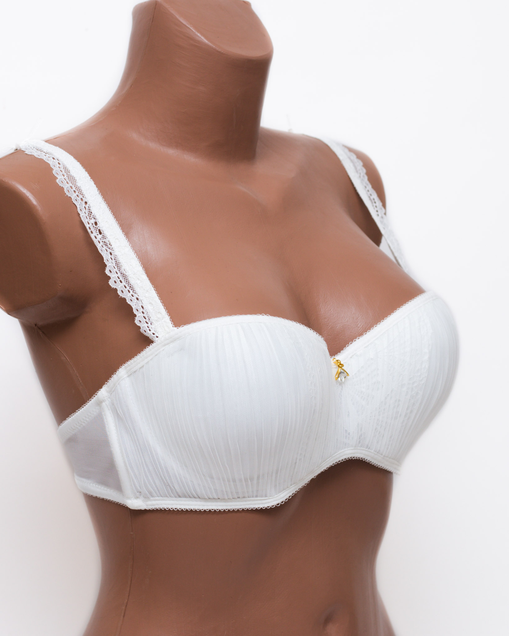 Бюстгальтер Анжелика балконет с плиссировкой Weiyesi 5627 молочный k5300-1