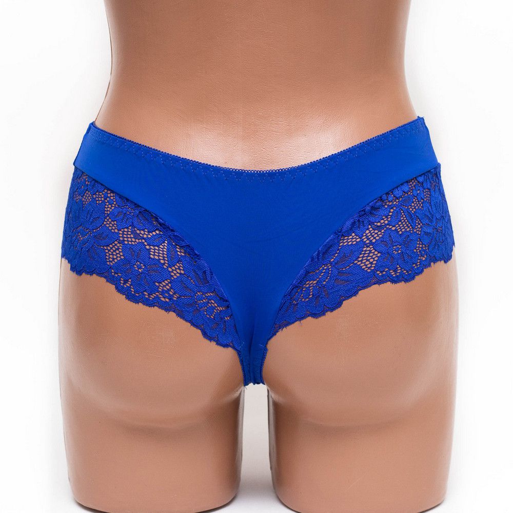 Женские трусы стринги с кружевом Nadizi 0357 синие k3377-3