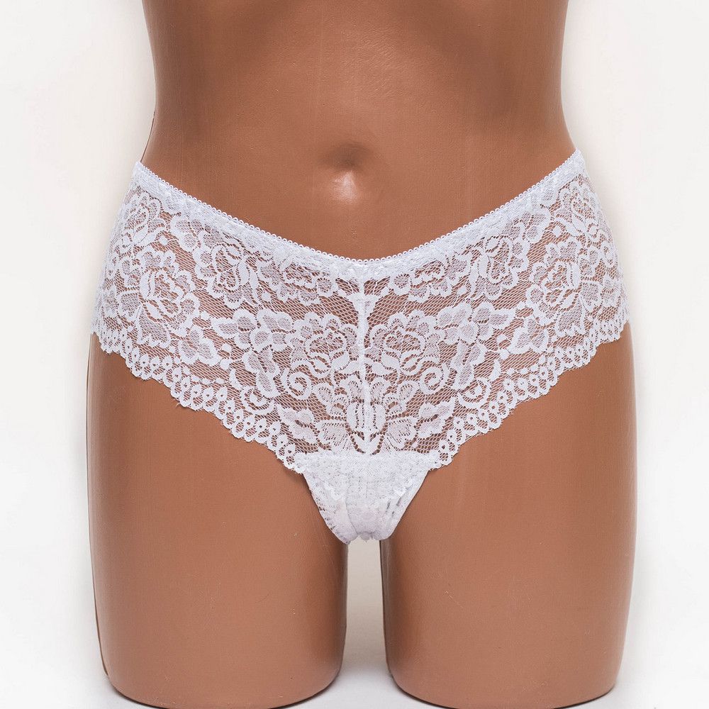 Трусики женские бразилиана кружевные Mia 197 белые k3384-2