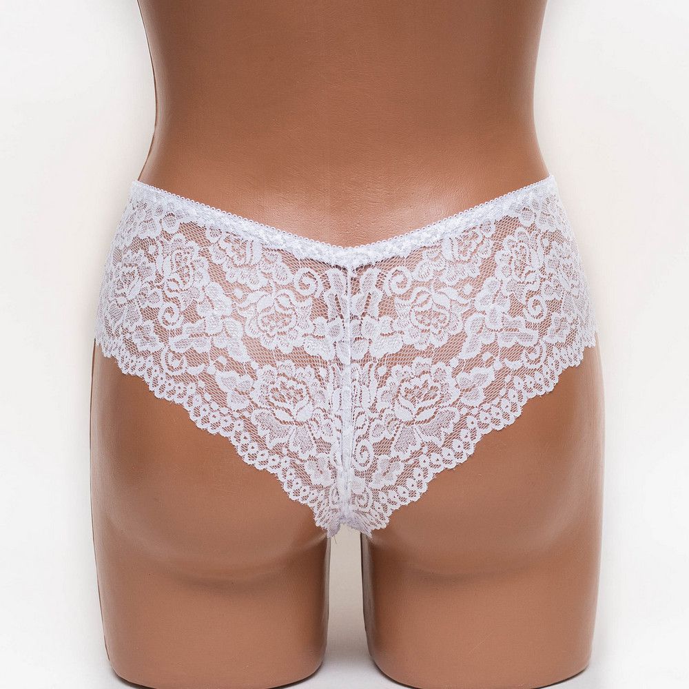 Трусики женские бразилиана кружевные Mia 197 белые k3384-2