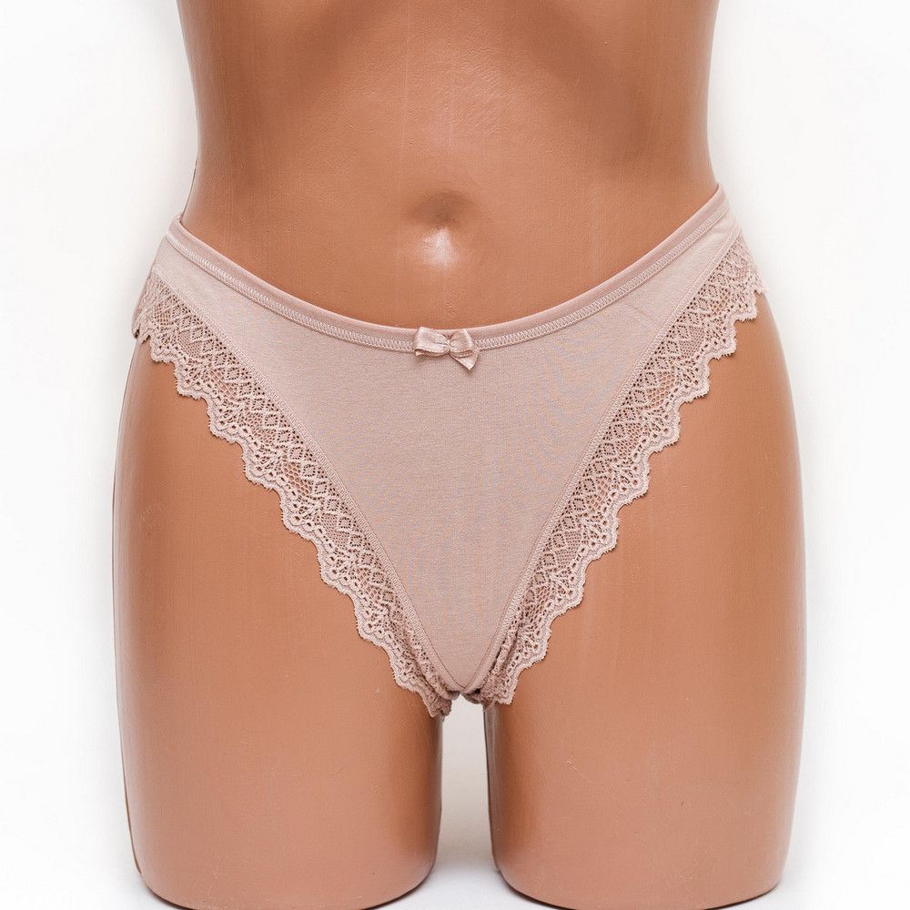 Трусики женские бразилиана хлопок ER and DO бежевые k3400-2