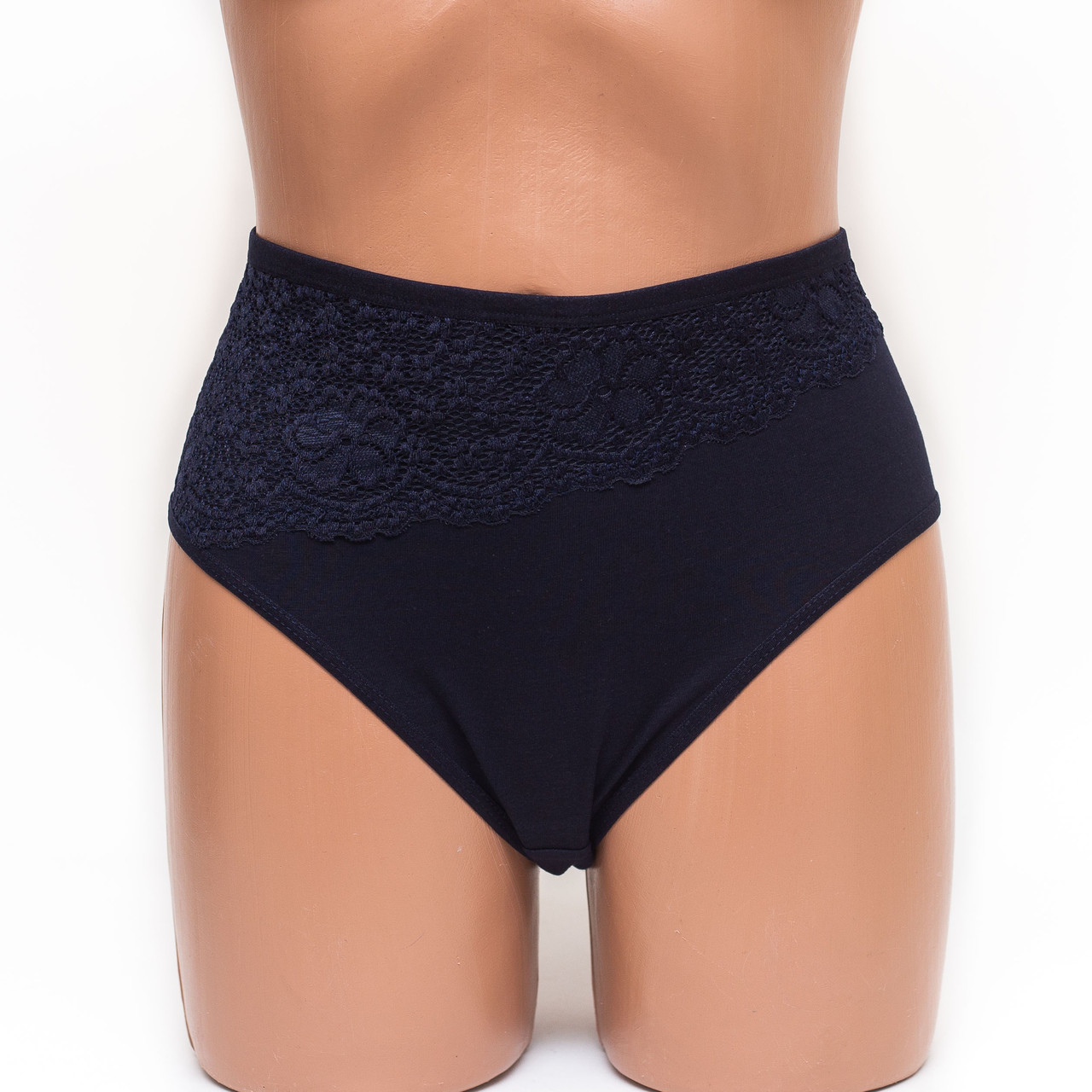 Трусики жіночі сліп бавовна з мереживом MDL 4003 сині k3449-1