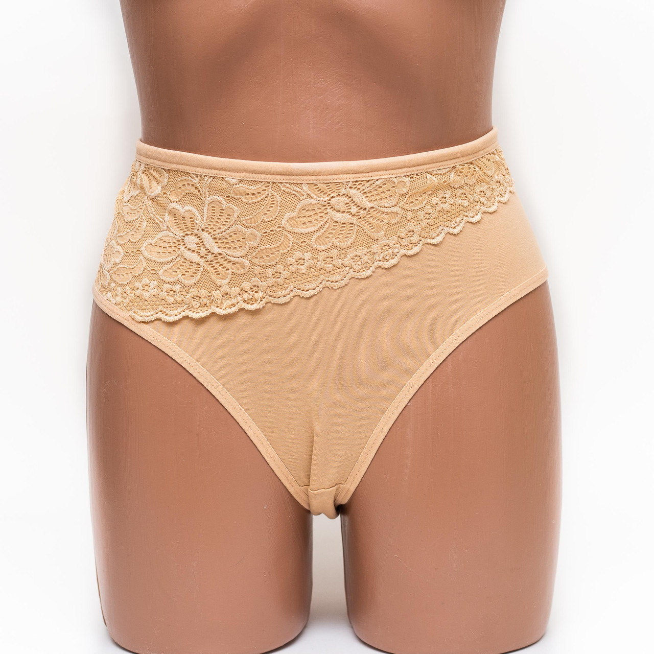 Трусики жіночі сліп бавовна з мереживом MDL 4003 бежеві k3449-3 Трусики жіночі сліп бавовна з мереживом MDL 4003 бежеві k3449-3