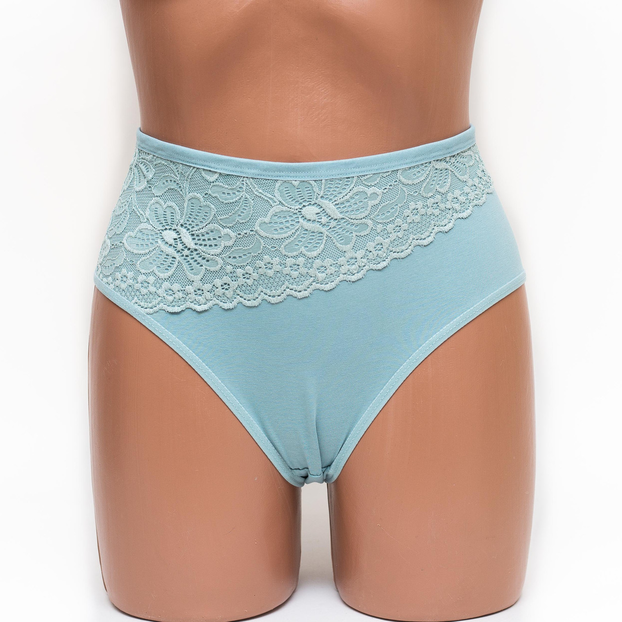 Трусики жіночі сліп бавовна з мереживом MDL 4003 бірюзові k3449-6 Трусики жіночі сліп бавовна з мереживом MDL 4003 бірюзові k3449-6