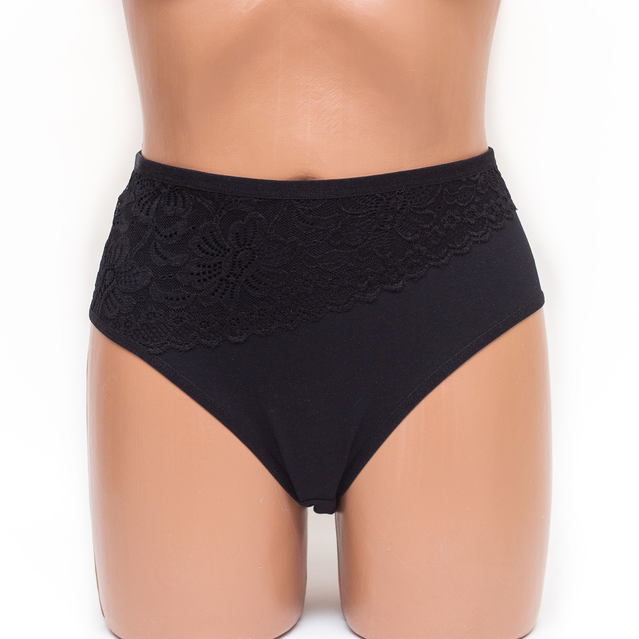 Трусики жіночі сліп бавовна з мереживом MDL 4003 чорні k3449-10