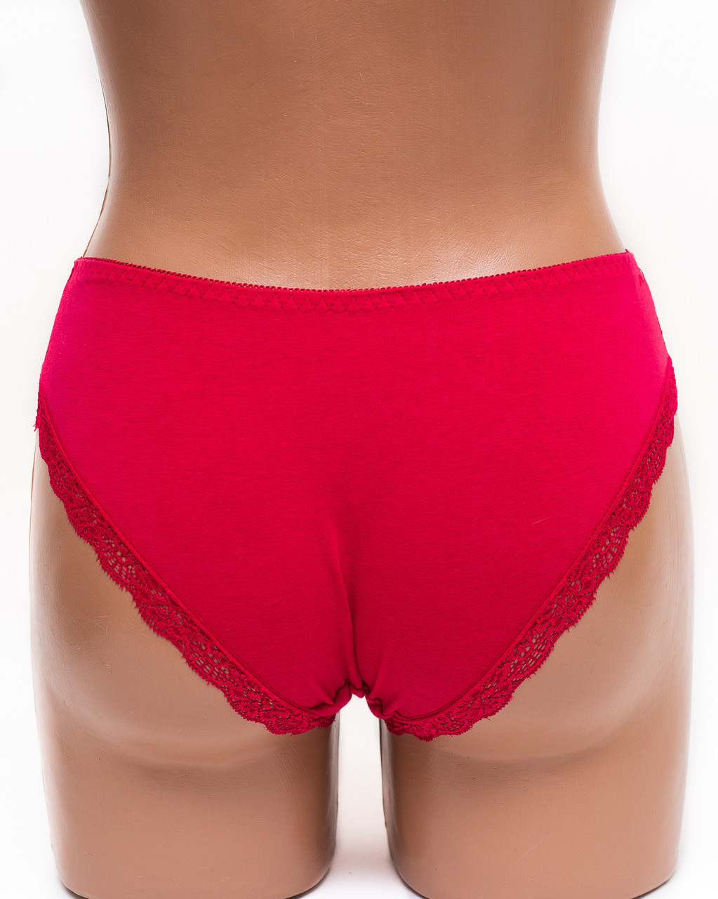 Женские трусики хлопок с кружевом Leonaduty 1865 бордовые k3458-1