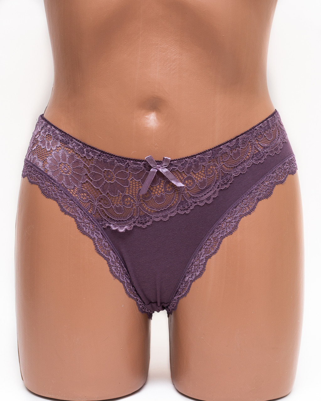 Женские трусики хлопок с кружевом Leonaduty 1865 цвет марсала k3458-3-46