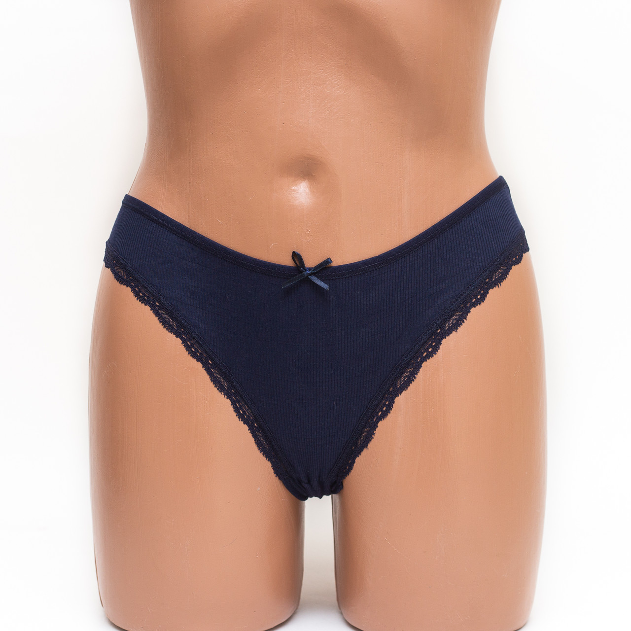 Трусики женские бразилиана хлопок Miss beautiful синие k3485-1