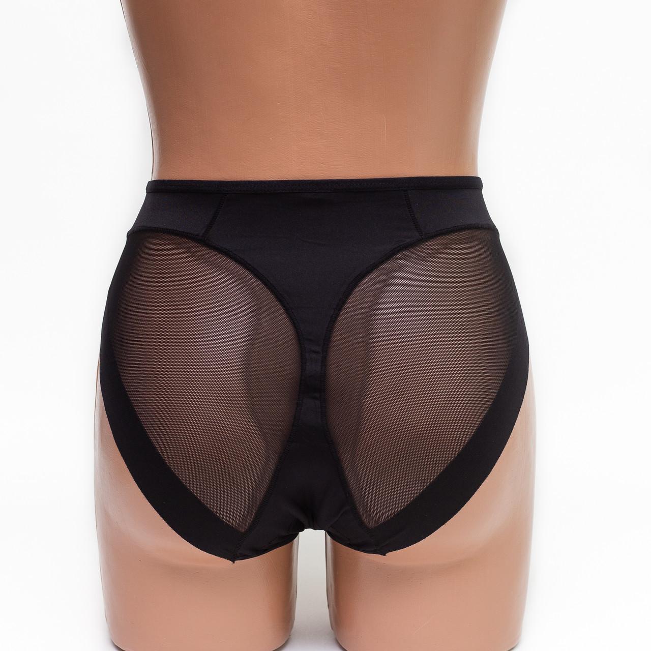 Жіночі коригуючі труси-стрінги мікрофібра із сіткою Lulola 865 чорні k3205-4