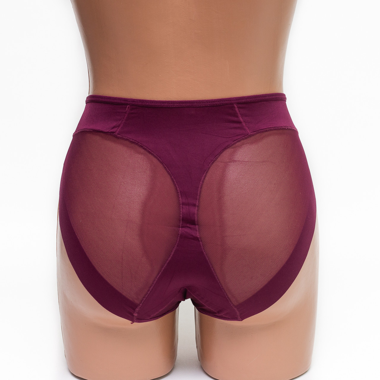 Женские корректирующие трусы-стринги микрофибра с сеткой Lulola 865 марсала k3205-6