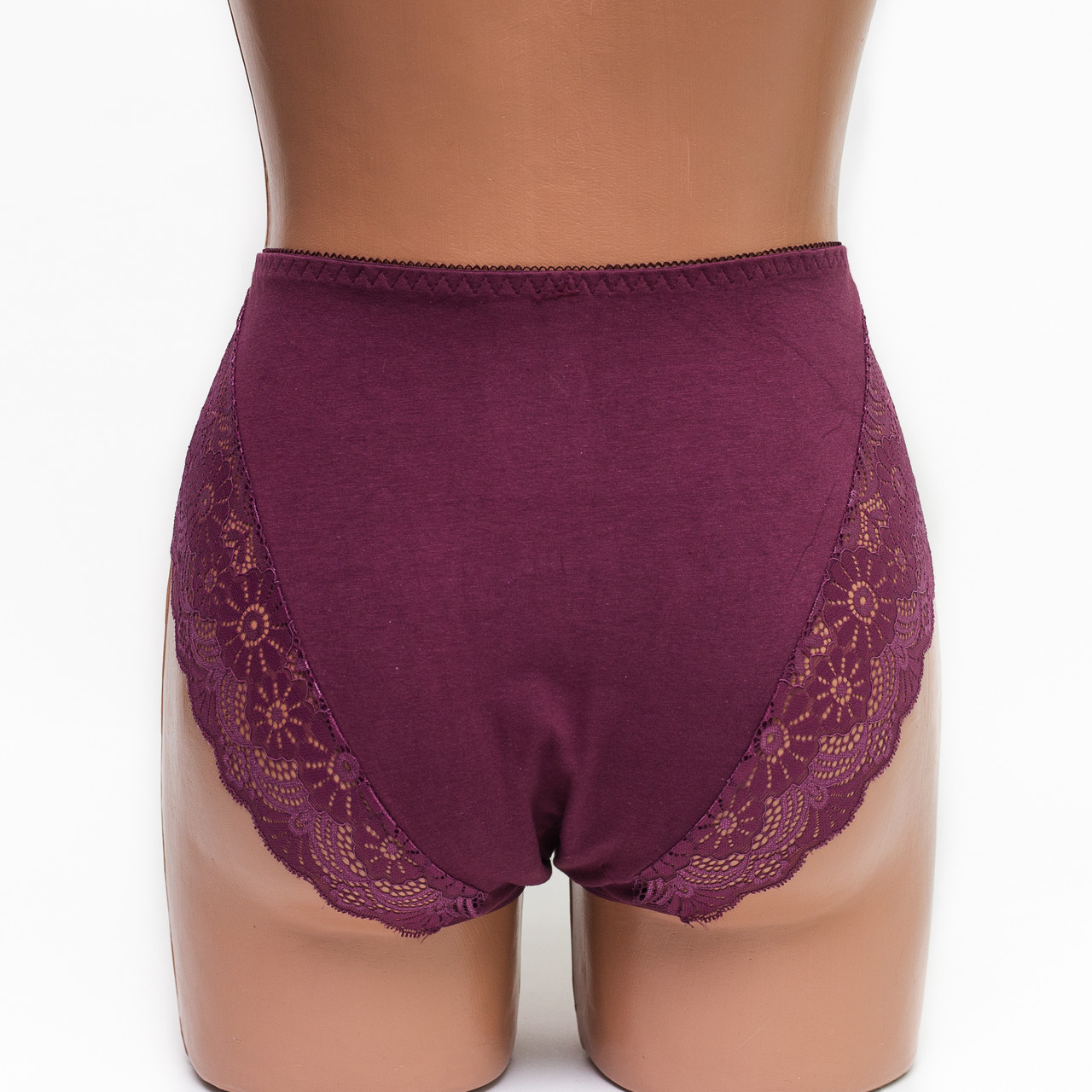 Женские трусики хлопок с кружевом Anttifu 6289 марсала k3511-1