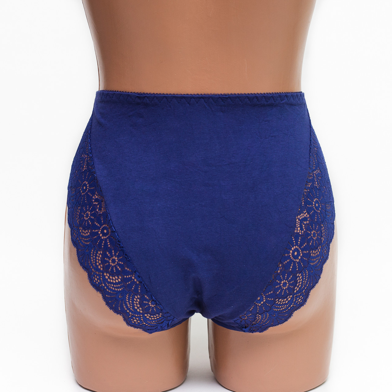 Женские трусики хлопок с кружевом Anttifu 6289 синие k3511-3