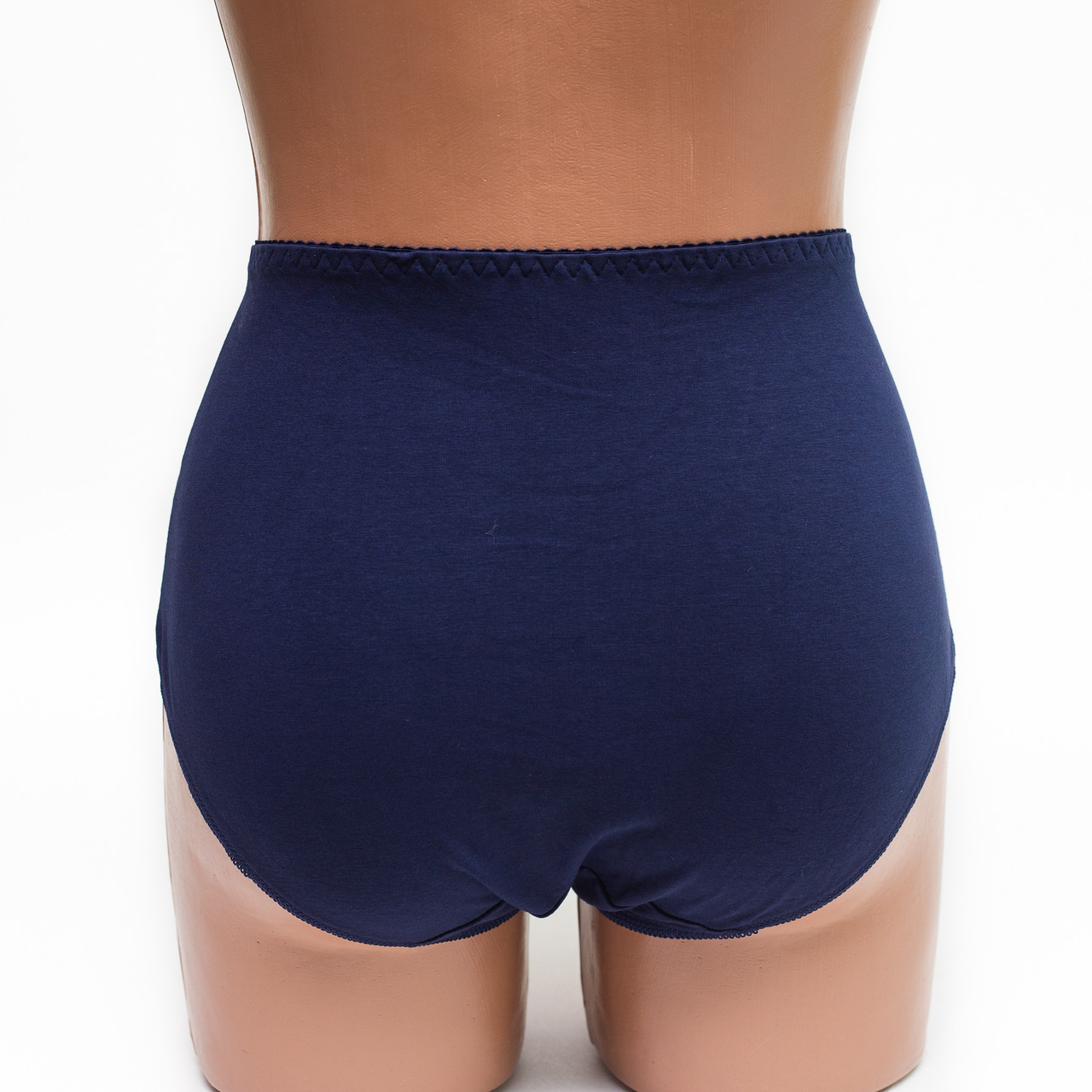 Женские трусики хлопок с кружевом Biweier 808 синие k3540-2