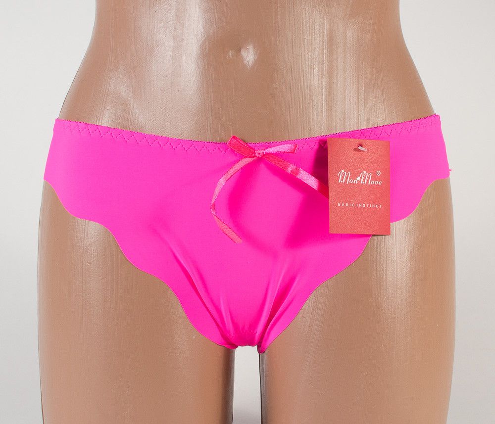 Бесшовные трусики с кружевом малиновые  k3010