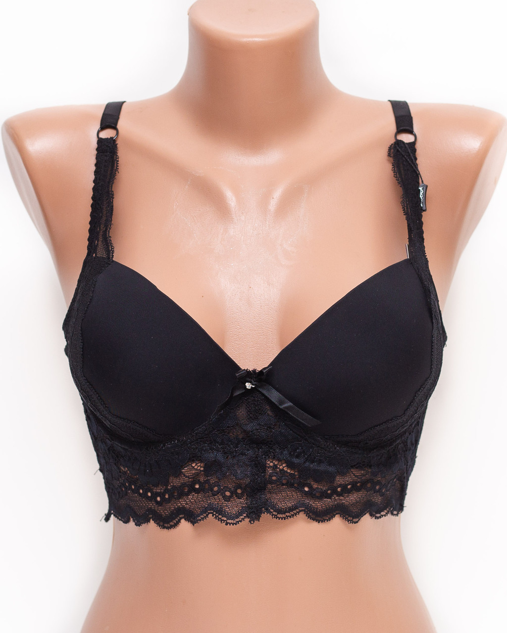 Бюстье бюстгальтер с гипюром Biweier 8491 черный k5180-1