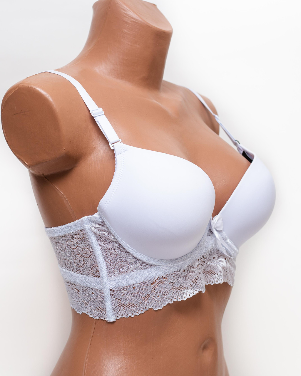 Бюстгальтер бюстье с гипюром Biweier 71104 белый k5179-2